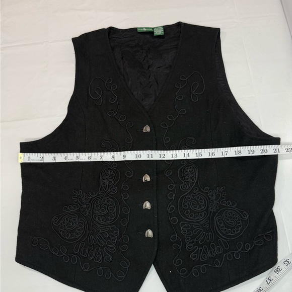 Vintage Hunt Club Women’s Black Embroidered Vest Wool Western Equestrian SizeXL - Picture 9 of 10